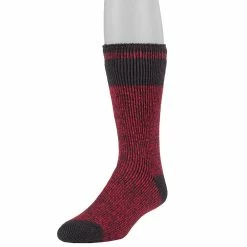 Men's Heat Holders Thermal Block Twist Crew Socks -Outdoor Clothing Sales 2667507 Charcoal Red
