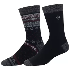 Men's Columbia Thermal Crew Socks -Outdoor Clothing Sales 2678612 Black Fairisle
