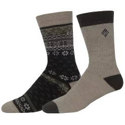 Men's Columbia Thermal Crew Socks -Outdoor Clothing Sales 2678612 Brown Fairisle