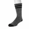 Men's MUK LUKS Heat Retainers Solid Thermal Socks -Outdoor Clothing Sales 3052441 Ebony Ash Stripe