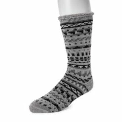 Men's MUK LUKS Heat Retainers Solid Thermal Socks -Outdoor Clothing Sales 3052441 Gray Stripe