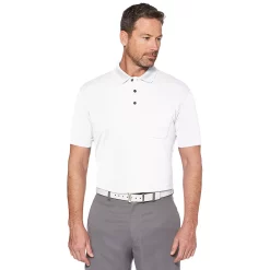 Men's Grand Slam Off Course Regular-Fit Textured Pocket Golf Polo -Outdoor Clothing Sales 3203712 Bright White