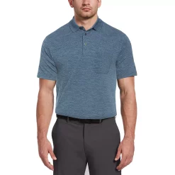 Men's Grand Slam Off Course Regular-Fit Textured Pocket Golf Polo -Outdoor Clothing Sales 3203712 Dark Denim Heather