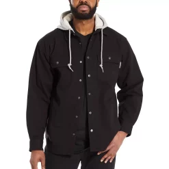Men's Wolverine Overman Hooded Shirt Jacket -Outdoor Clothing Sales 3693550 Black