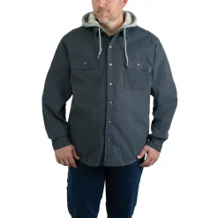 Men's Wolverine Overman Hooded Shirt Jacket -Outdoor Clothing Sales 3693550 Granite