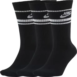 Men's Nike Everyday Essential 3-pack Striped Crew Socks -Outdoor Clothing Sales 3708366 Black White