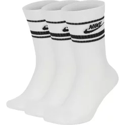 Men's Nike Everyday Essential 3-pack Striped Crew Socks -Outdoor Clothing Sales 3708366 White Black