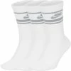 Men's Nike Everyday Essential 3-pack Striped Crew Socks -Outdoor Clothing Sales 3708366 White Wolf Gray