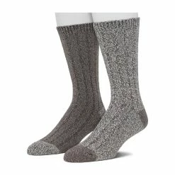 Cuddl Duds Socks For Men 2-Pack Twist Ribbed Crew Socks -Outdoor Clothing Sales 3768491 Java