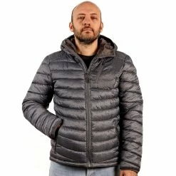 Men's Excelled Insulated Hooded Puffer Jacket -Outdoor Clothing Sales 3813810 Granite Heather