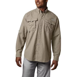 Men's Columbia PFG Bahama II Long Sleeve Woven Shirt -Outdoor Clothing Sales 3841979 Fossil