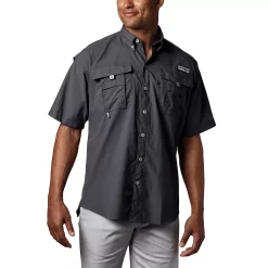 Men's Columbia PFG Bahama II Short Sleeve Woven Shirt -Outdoor Clothing Sales 3842033 Black