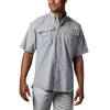 Men's Columbia PFG Bahama II Short Sleeve Woven Shirt -Outdoor Clothing Sales 3842033 Cool Gray