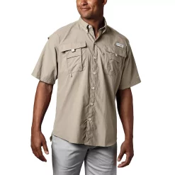 Men's Columbia PFG Bahama II Short Sleeve Woven Shirt -Outdoor Clothing Sales 3842033 Fossil
