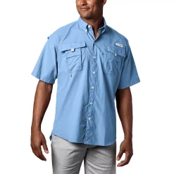 Men's Columbia PFG Bahama II Short Sleeve Woven Shirt -Outdoor Clothing Sales 3842033 Sail