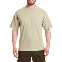 Men's Smith's Workwear Extended-Tail Cotton Crewneck Tee -Outdoor Clothing Sales 3886949 Sage