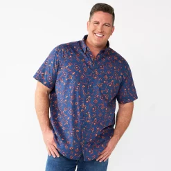 Big & Tall Sonoma Goods For Life® Poplin Button-Down Shirt 20 Big & Tall Sonoma Goods For Life® Poplin Button-Down Shirt -Outdoor Clothing Sales 3974513 Blue Batik Design