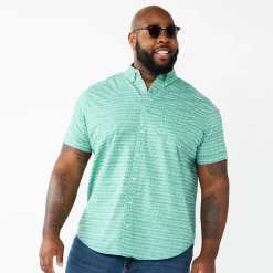 Big & Tall Sonoma Goods For Life® Poplin Button-Down Shirt 22 Big & Tall Sonoma Goods For Life® Poplin Button-Down Shirt -Outdoor Clothing Sales 3974513 Green Sketchy Geo