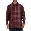 Men's Smith's Workwear Buffalo Plaid Flannel Button-Down Shirt -Outdoor Clothing Sales 4134071 Burgundy