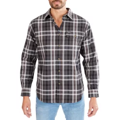 Men's Smith's Workwear Buffalo Plaid Flannel Button-Down Shirt -Outdoor Clothing Sales 4134071 New Charcoal