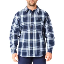 Men's Smith's Workwear Buffalo Plaid Flannel Button-Down Shirt -Outdoor Clothing Sales 4134071 New Navy