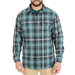 Men's Smith's Workwear Buffalo Plaid Flannel Button-Down Shirt -Outdoor Clothing Sales 4134071 Teal