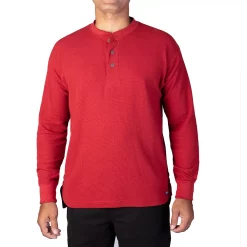 Men's Smith's Workwear Mini-Thermal Knit Henley -Outdoor Clothing Sales 4134148 Dark Red