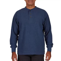 Men's Smith's Workwear Mini-Thermal Knit Henley -Outdoor Clothing Sales 4134148 Denim Heather