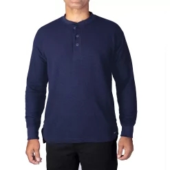 Men's Smith's Workwear Mini-Thermal Knit Henley -Outdoor Clothing Sales 4134148 Navy