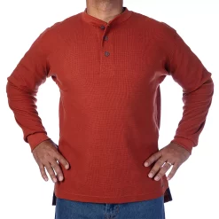 Men's Smith's Workwear Mini-Thermal Knit Henley -Outdoor Clothing Sales 4134148 Rust