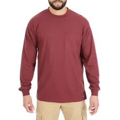 Men's Smith's Workwear Extended-Tail Pocket Tee -Outdoor Clothing Sales 4134150 Burgundy