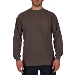 Men's Smith's Workwear Extended-Tail Pocket Tee -Outdoor Clothing Sales 4134150 Charcoal Heather