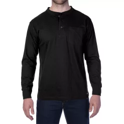Men's Smith's Workwear Extended Tail Pocket Henley -Outdoor Clothing Sales 4134153 Black