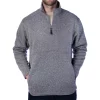 Men's Smith's Workwear Quarter-Zip Sweater Fleece Pullover Jacket -Outdoor Clothing Sales 4134162 Heather Gray