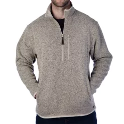 Men's Smith's Workwear Quarter-Zip Sweater Fleece Pullover Jacket -Outdoor Clothing Sales 4134162 Oatmeal Heather