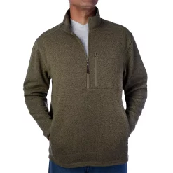 Men's Smith's Workwear Quarter-Zip Sweater Fleece Pullover Jacket -Outdoor Clothing Sales 4134162 Olive Heather