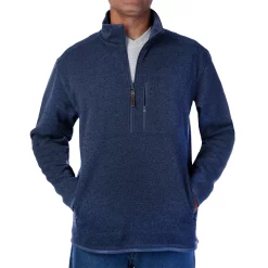 Men's Smith's Workwear Quarter-Zip Sweater Fleece Pullover Jacket -Outdoor Clothing Sales 4134162 Slate Blue Heather