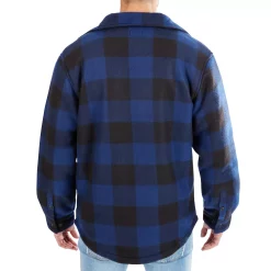Men's Smith's Workwear Sherpa-Lined Plaid Microfleece Shirt Jacket -Outdoor Clothing Sales 4134567 ALT