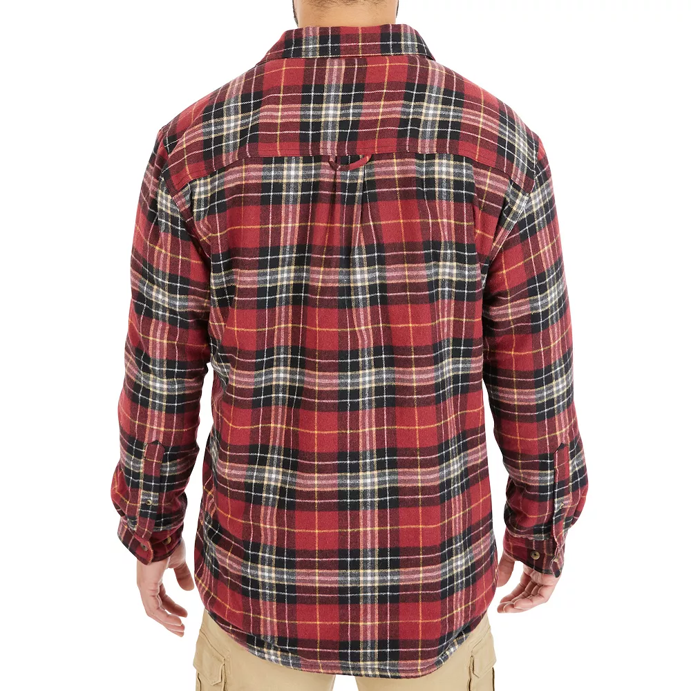 Men's Smith's Workwear Plaid Sherpa-Lined Cotton Flannel Shirt Jacket 13 Men's Smith's Workwear Plaid Sherpa-Lined Cotton Flannel Shirt Jacket - Image 11