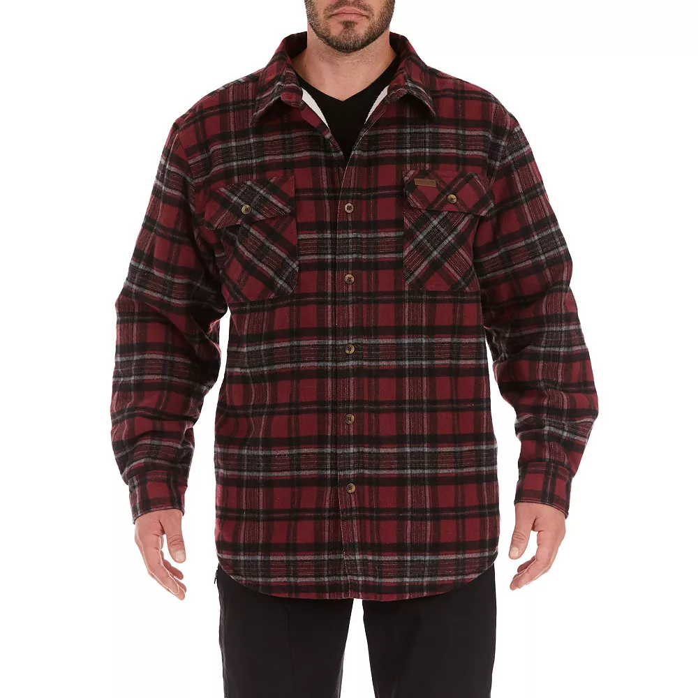 Men's Smith's Workwear Plaid Sherpa-Lined Cotton Flannel Shirt Jacket 10 Men's Smith's Workwear Plaid Sherpa-Lined Cotton Flannel Shirt Jacket - Image 8