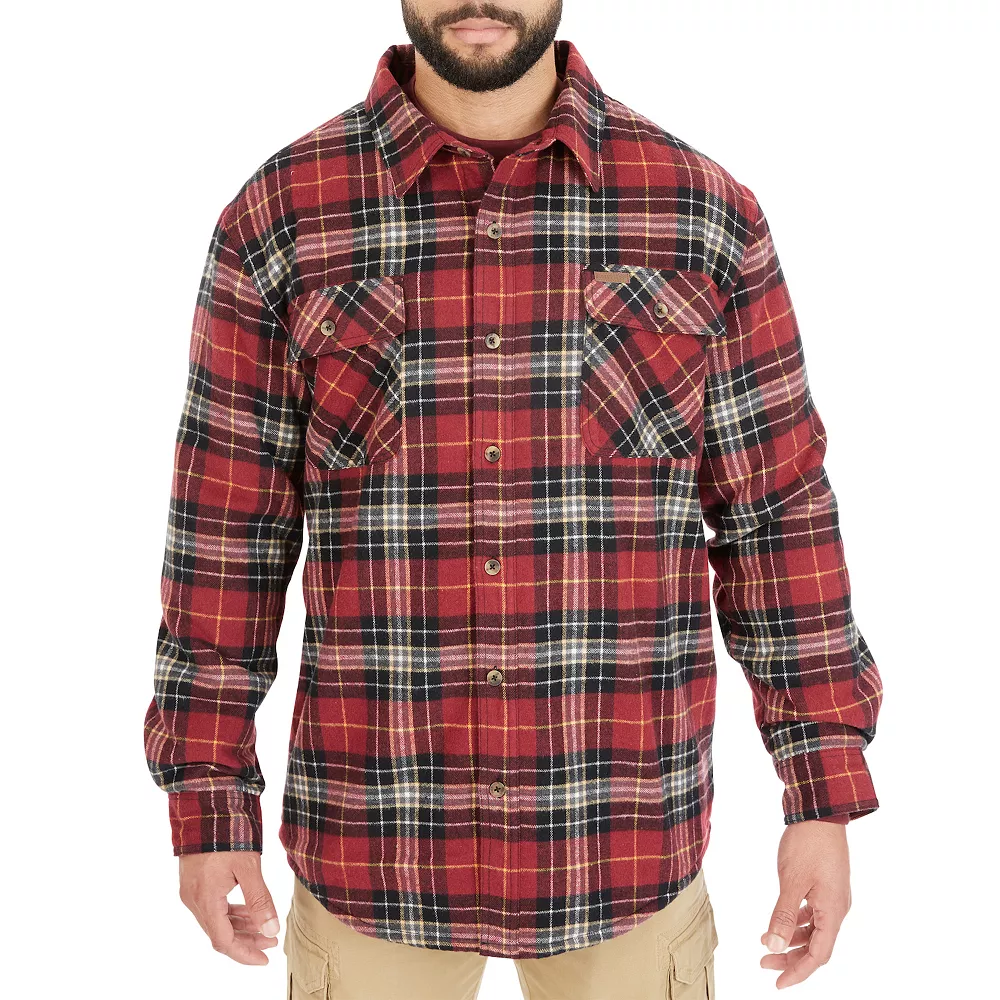Men's Smith's Workwear Plaid Sherpa-Lined Cotton Flannel Shirt Jacket 8 Men's Smith's Workwear Plaid Sherpa-Lined Cotton Flannel Shirt Jacket - Image 6