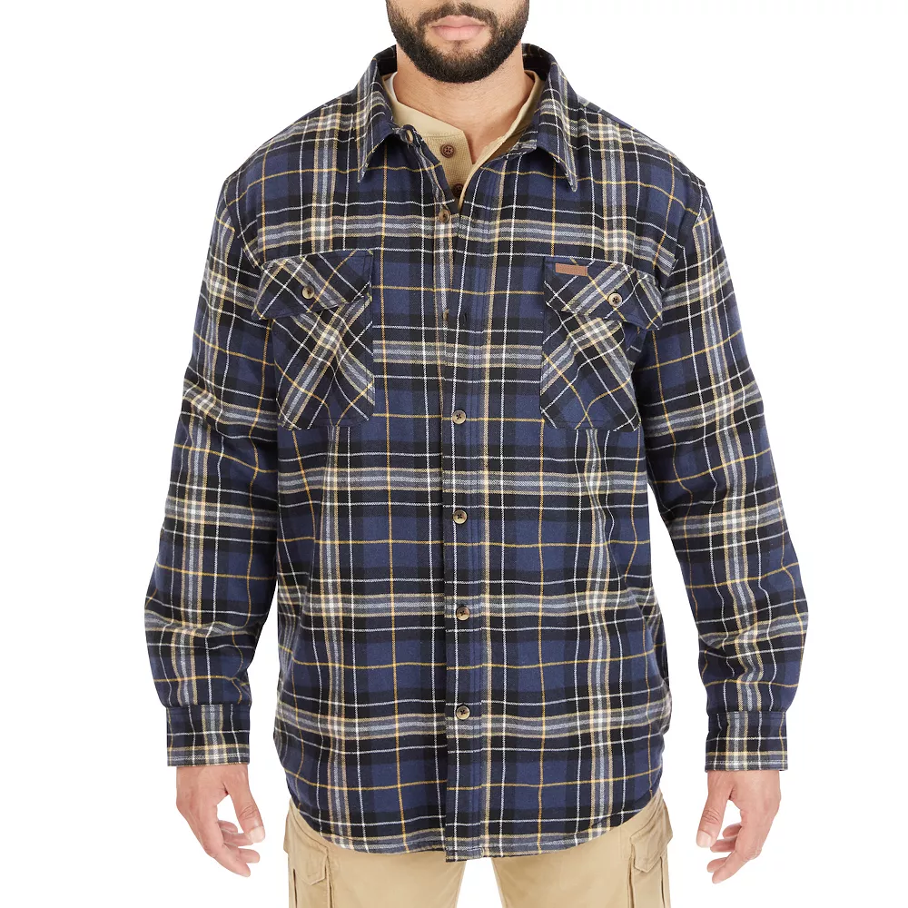 Men's Smith's Workwear Plaid Sherpa-Lined Cotton Flannel Shirt Jacket 12 Men's Smith's Workwear Plaid Sherpa-Lined Cotton Flannel Shirt Jacket - Image 10