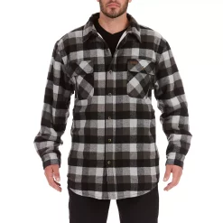 Men's Smith's Workwear Plaid Sherpa-Lined Cotton Flannel Shirt Jacket 14 Men's Smith's Workwear Plaid Sherpa-Lined Cotton Flannel Shirt Jacket -Outdoor Clothing Sales 4134573 Stone Black