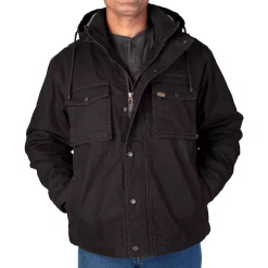 Smith's Workwear Sherpa-Lined Duck Canvas Hooded Work Jacket -Outdoor Clothing Sales 4134604 Black