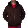 Men's Smith's Workwear Sherpa-Lined Duck Canvas Hooded Jacket -Outdoor Clothing Sales 4134613 Brown