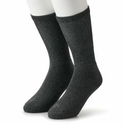 Men's Doctor's Choice 2-pack Diabetic Cushioned Crew Socks - Extended Size -Outdoor Clothing Sales 4223346 Charcoal