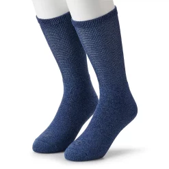 Men's Doctor's Choice 2-pack Diabetic Cushioned Crew Socks - Extended Size -Outdoor Clothing Sales 4223346 Navy