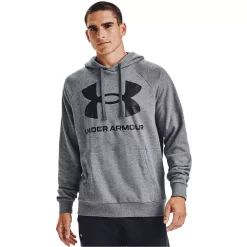 Big & Tall Under Armour Rival Fleece Big Logo Hoodie -Outdoor Clothing Sales 4232516 Pitch Gray Lt Heather