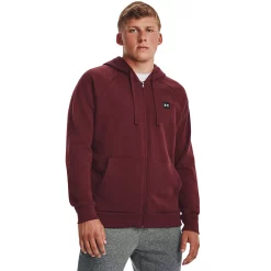 Men's Under Armour Rival Fleece Full-Zip Hoodie -Outdoor Clothing Sales 4265910 Chestnut Red