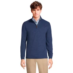 Men's Lands' End Bedford Regular-Fit Ribbed Quarter-Zip Pullover Sweater 19 Men's Lands' End Bedford Regular-Fit Ribbed Quarter-Zip Pullover Sweater -Outdoor Clothing Sales 4422815 Medium Denim Heather